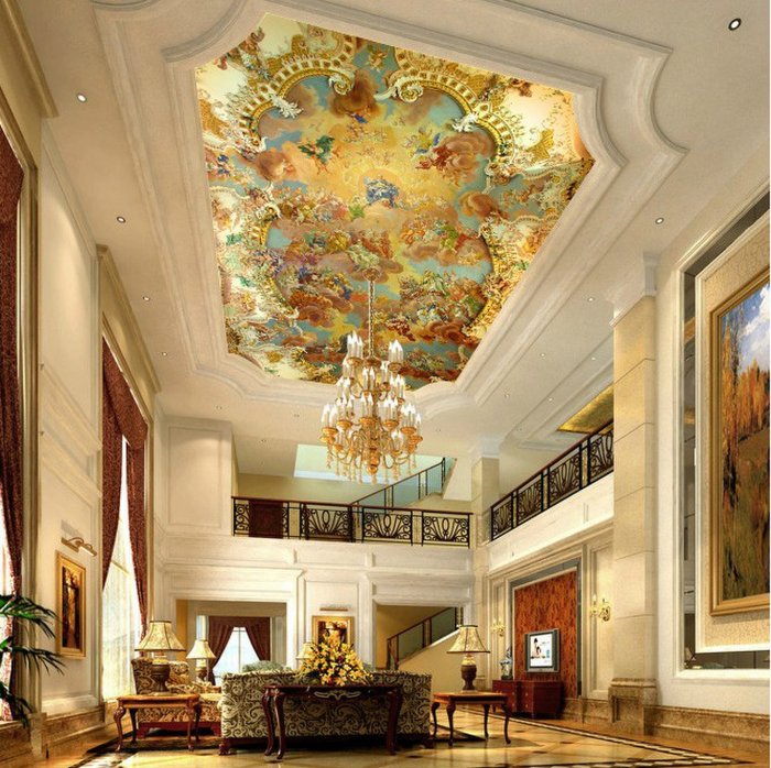 Натяжной потолок в античном стиле