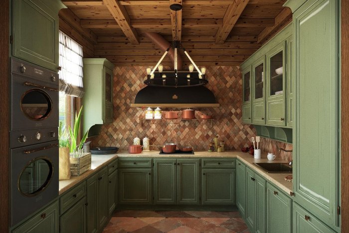 Кухня в охотничьем стиле