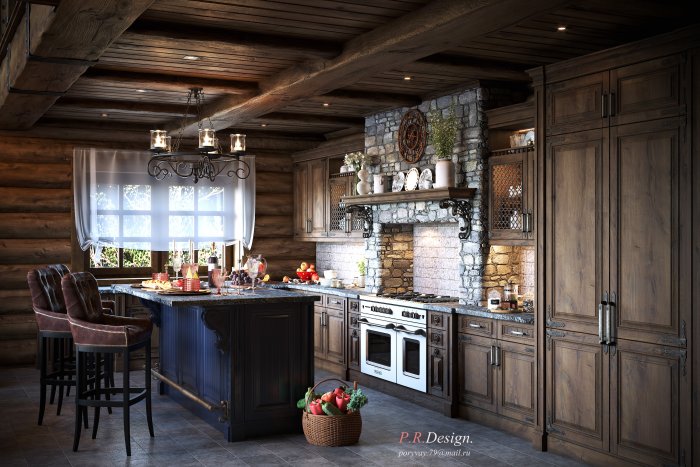Кухня в охотничьем стиле