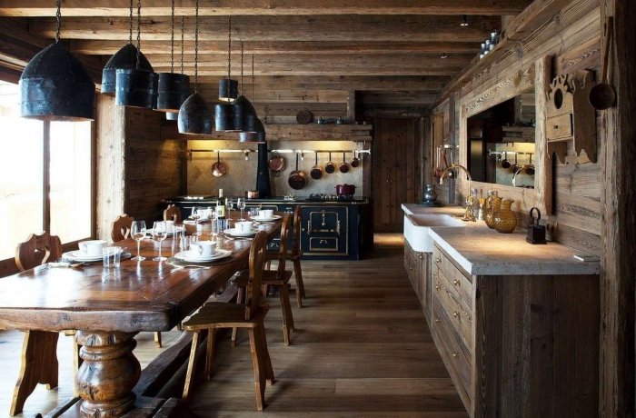 Кухня в стиле альпийского Шале