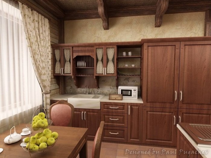 Кухня в стиле охотничий дом