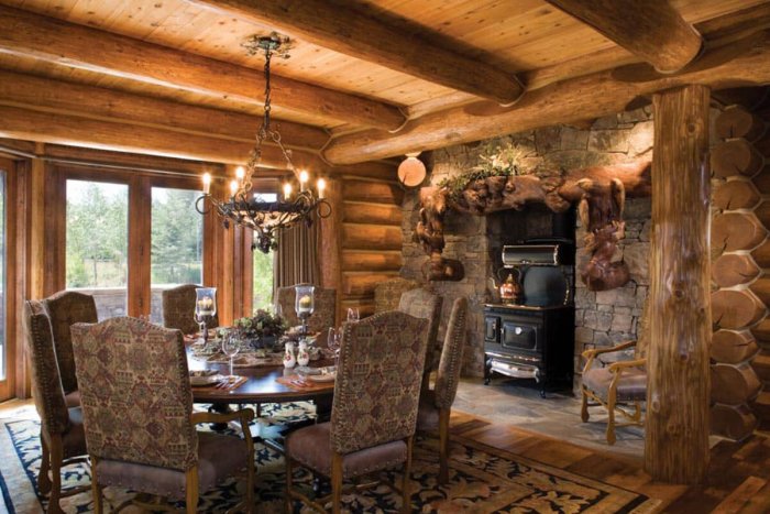 Интерьер рубленного деревянного дома