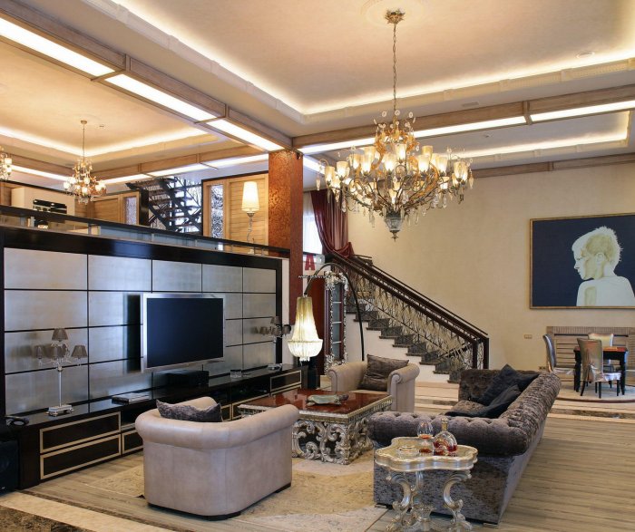 Просторная гостиная в частном доме