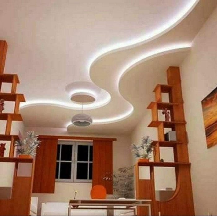 Потолки из гипсокартона для лестницы