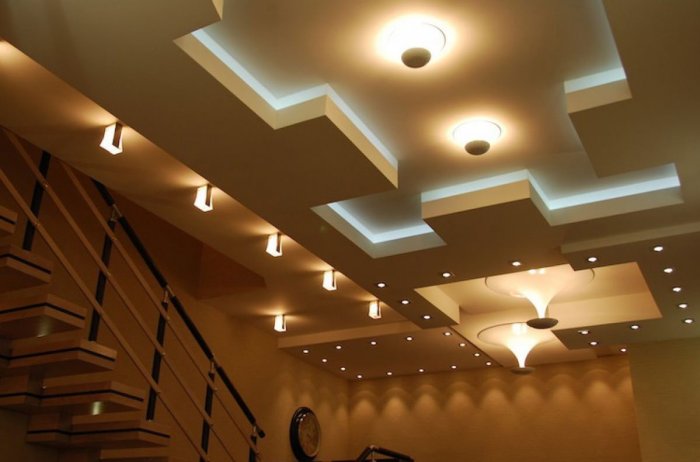 Многоуровневые потолки из гипсокартона