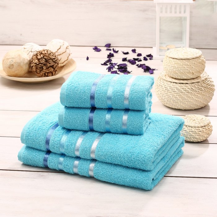 Набор банных полотенец Karna 953/char017 хлопок, 70x140, 50x80 см