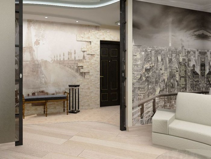 Стены с коридора в гостинную