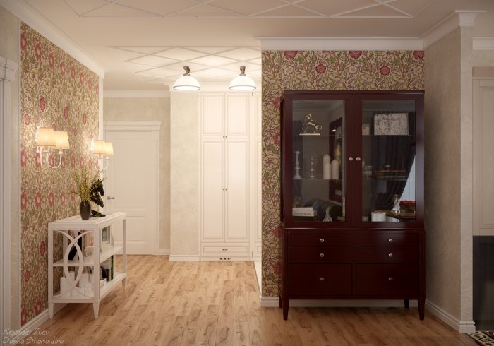 Гостиная прихожая кухня в одном стиле