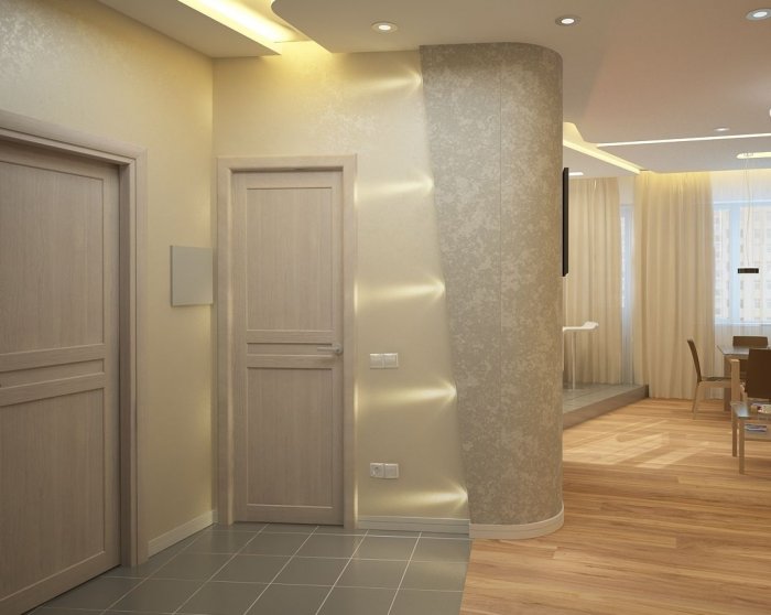 Пол кухня гостиная коридор