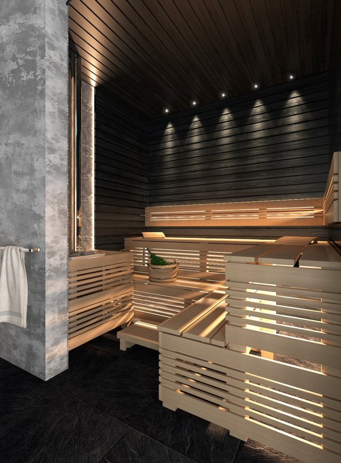 Отделка бани в современном стиле