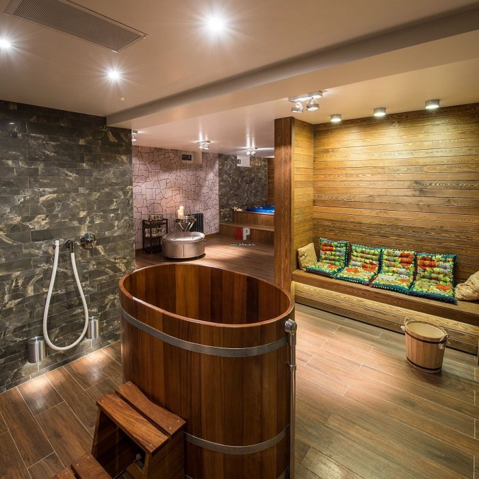 Стильный интерьер бани