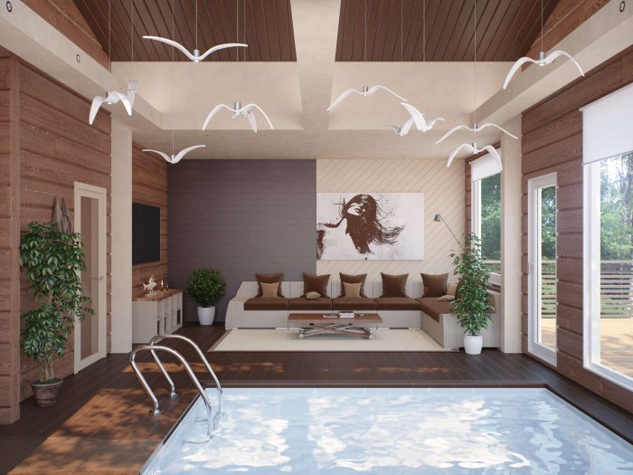 Интерьер банного комплекса в частном доме