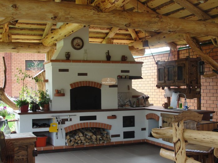 Беседка с русской печкой