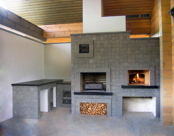 Современная каменная печь
