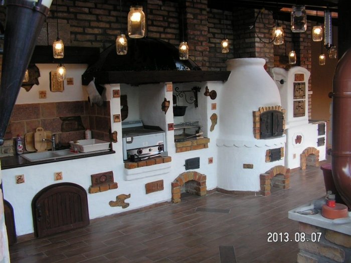 Современная русская печь для кафе