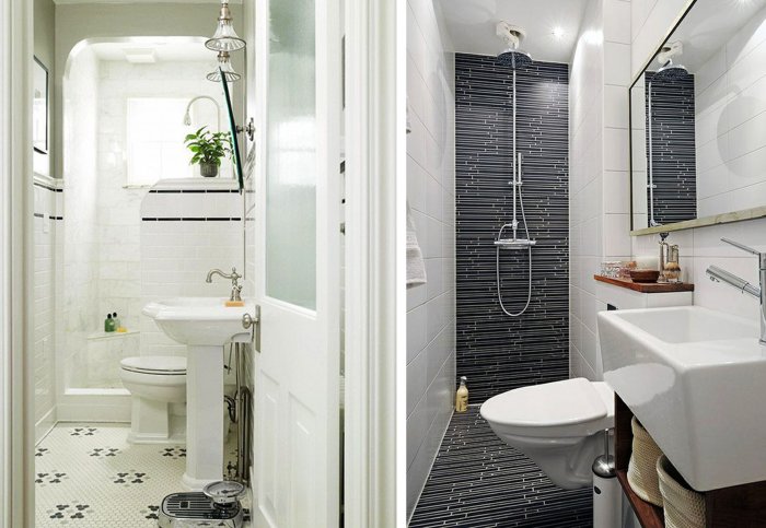 Маленький туалет с душевой кабиной