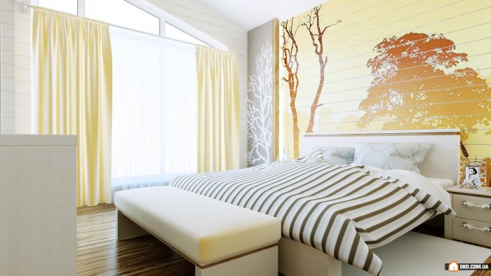 Обои на одну стену в спальне