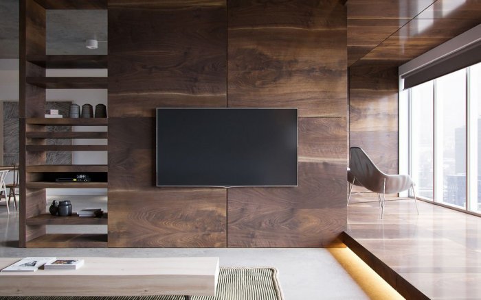 Деревянные панели в современном интерьере