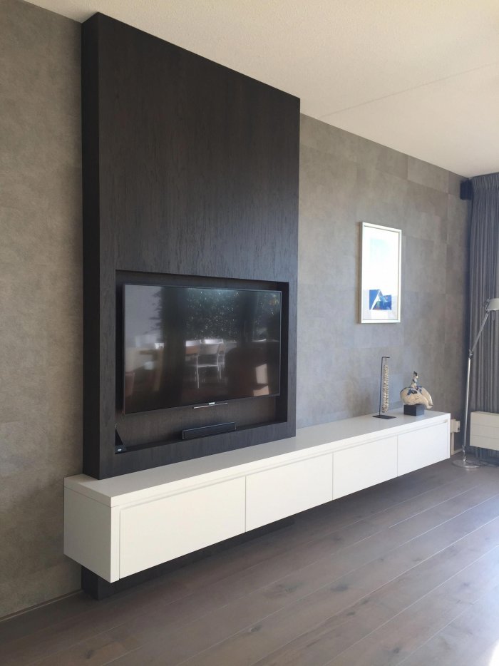 Отделка стены с телевизором