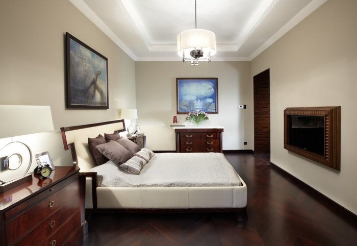 Интерьер темный пол светле стен