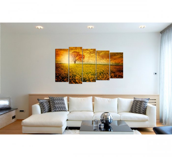 Парящие квадраты картина оранжевые