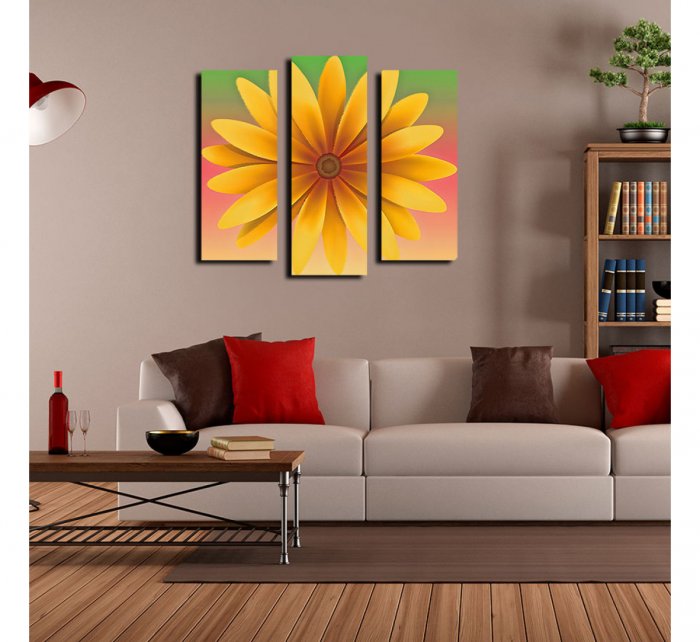 Модульные картины оранжево-серый