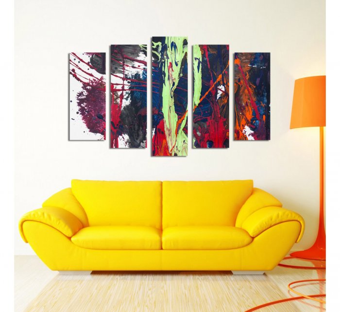 Модульные картины на стену в гостиную над диваном
