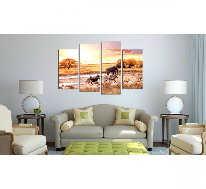 Модульные картины на стену в гостиную над диваном