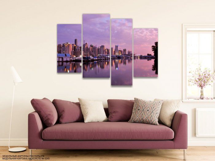 Модульные картины фиолетовые