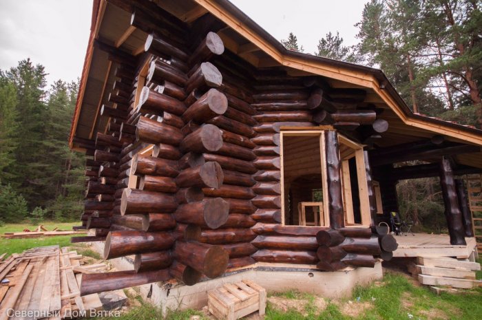 Дом из оцилиндрованного бревна Викинг