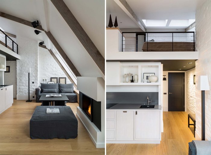 Студия с антресолью планировка