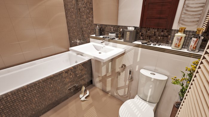 Ванная в хрущевке в современном стиле