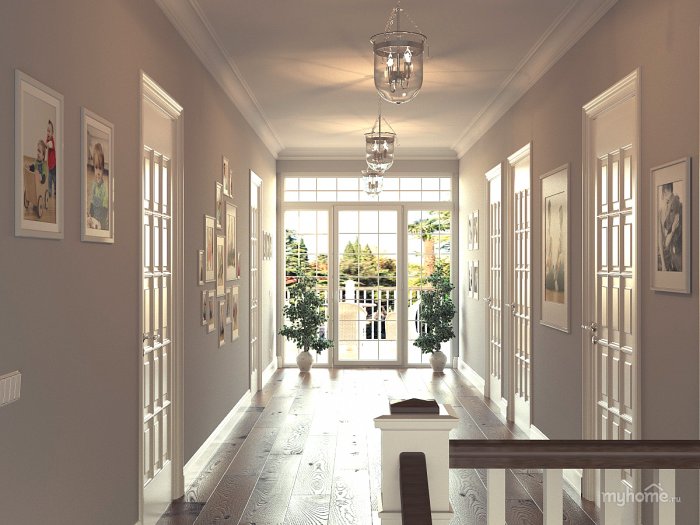 Коридор с окнами в доме