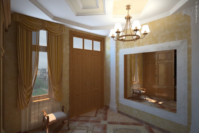 Прихожая с окном в частном доме