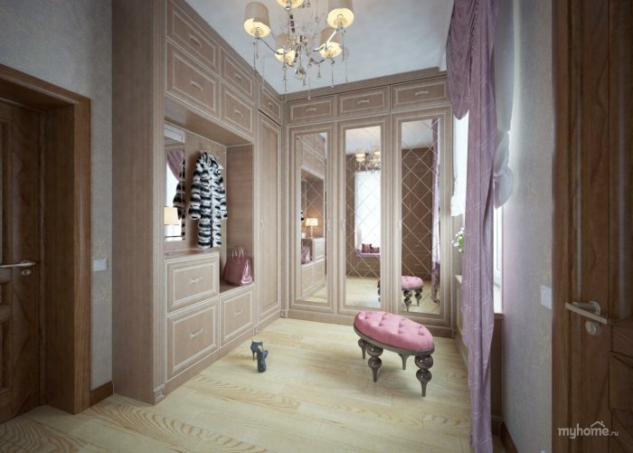Красивый интерьер прихожей с окном