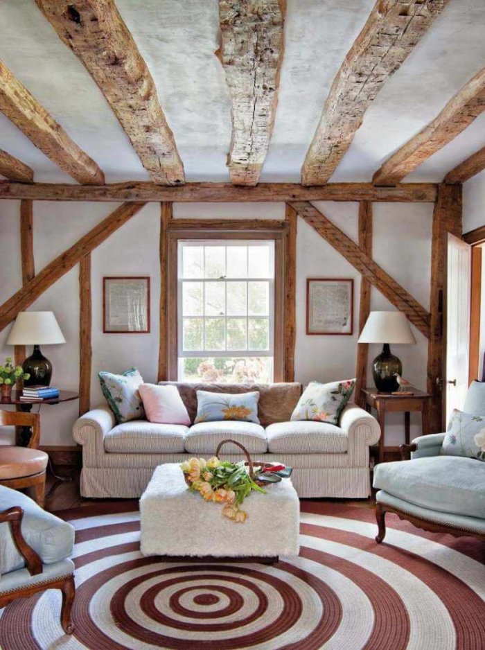 Потолок в деревенском стиле