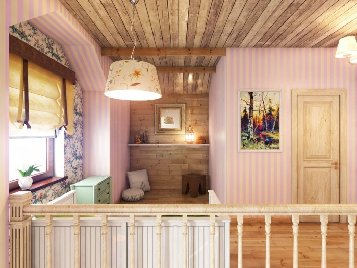 Интерьер прихожей в стиле Прованс в загородном доме