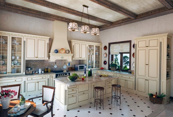 Кухня-столовая в стиле Кантри