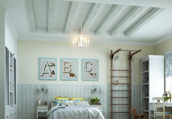 Стиль Кантри в интерьере детской комнаты