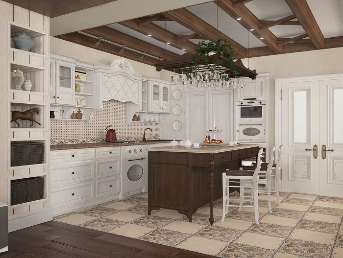 Потолочные балки в стиле Прованс