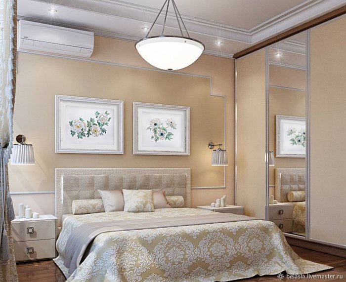 Спальня в светлых тонах