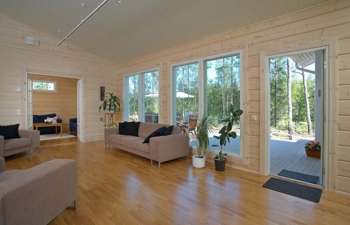 Каркасный дом внутри