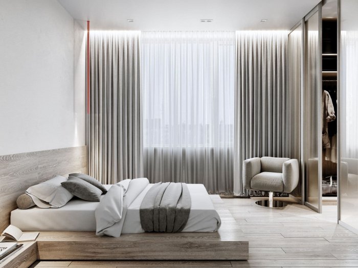 Шторы в минималистичном интерьере