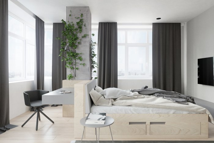 Шторы Минимализм в интерьере