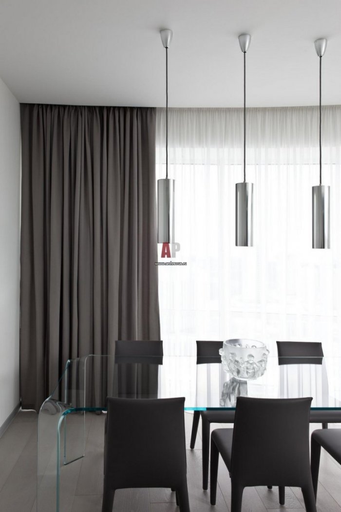 Серые шторы в интерьере