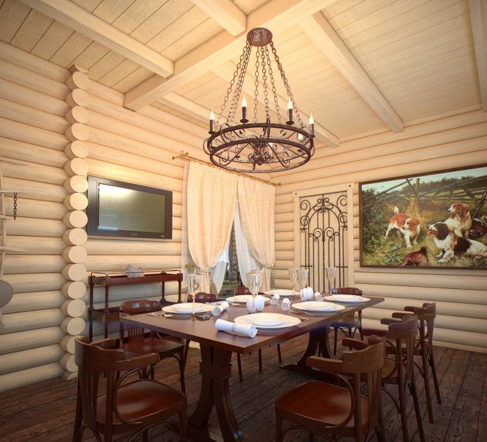 Люстра в деревянный дом