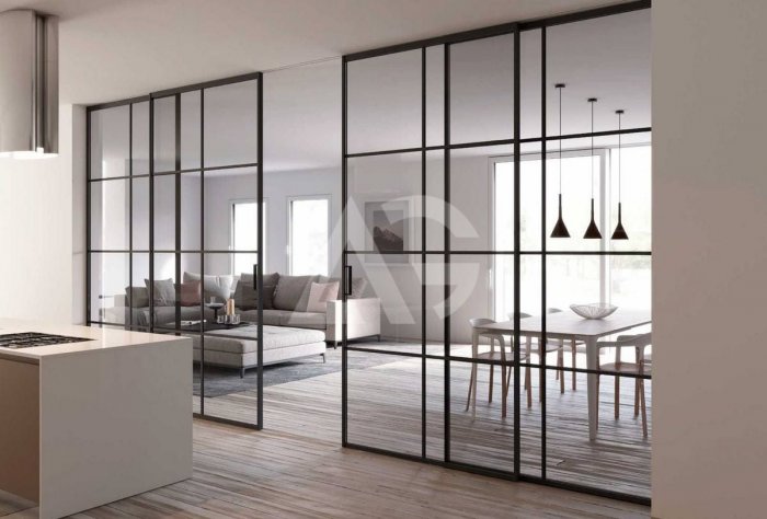 Профиль Дорс перегородки алюминиевые стеклянные