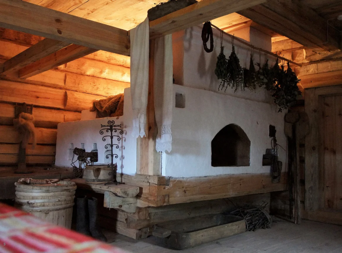 Русская печь в крестьянской избе 19 век