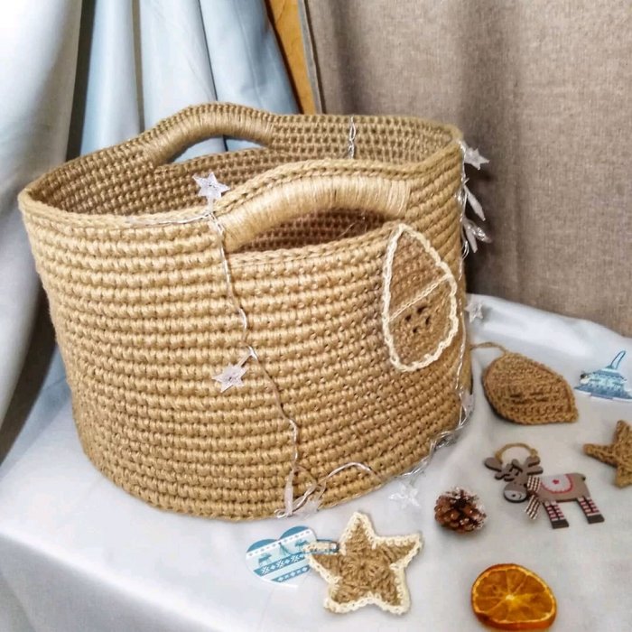 Корзина из бечевки