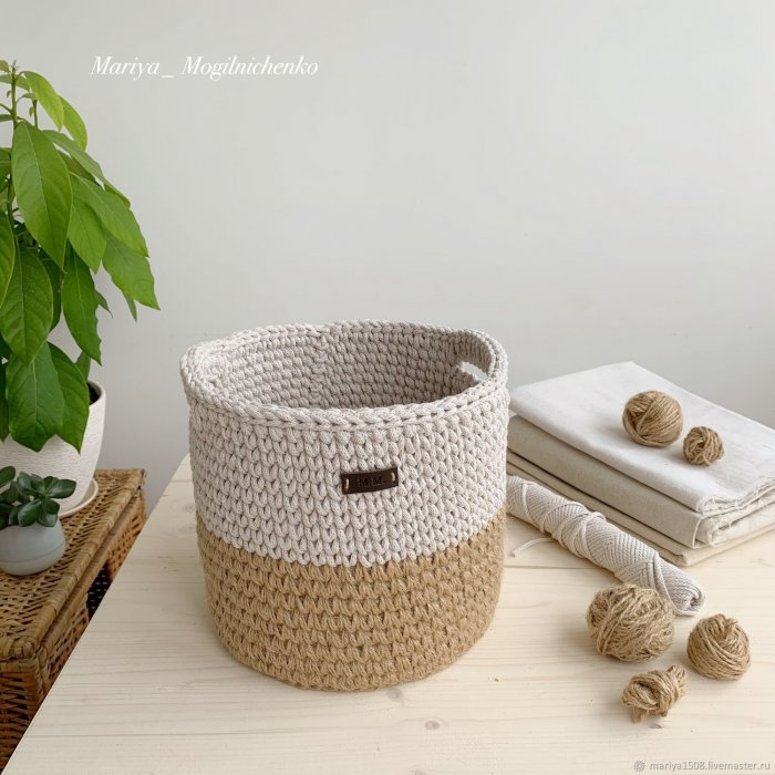 Корзины из хлопкового шнура